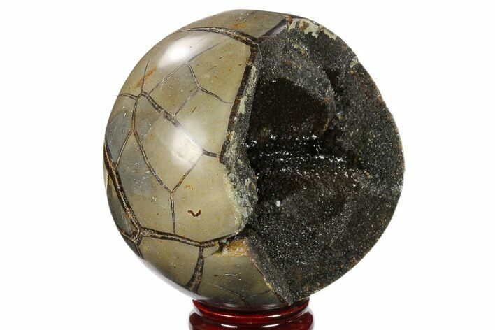 Polished Septarian Geode Sphere - Madagascar #134432